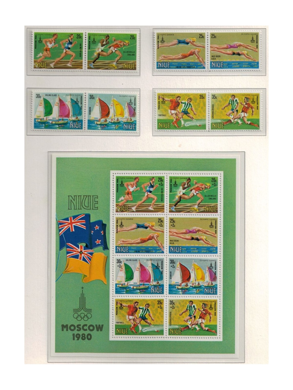 NIUE 1980 Olympic games Moscow 8v + 1 BF MNH**