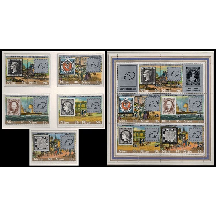 NIUE 1980 Zeapex 10v + 1 BF MNH**