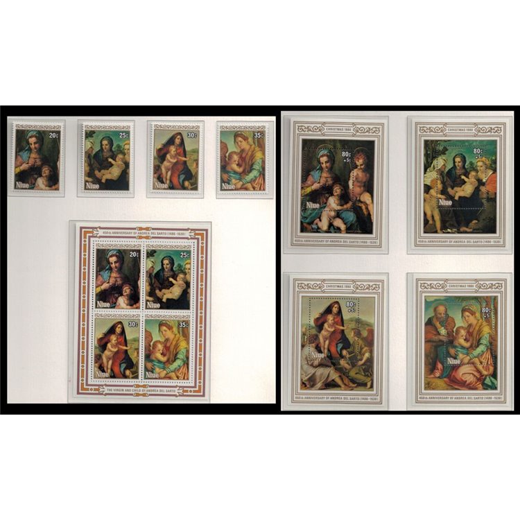 NIUE 1980 Christmas 4v + 5 s/s MNH**