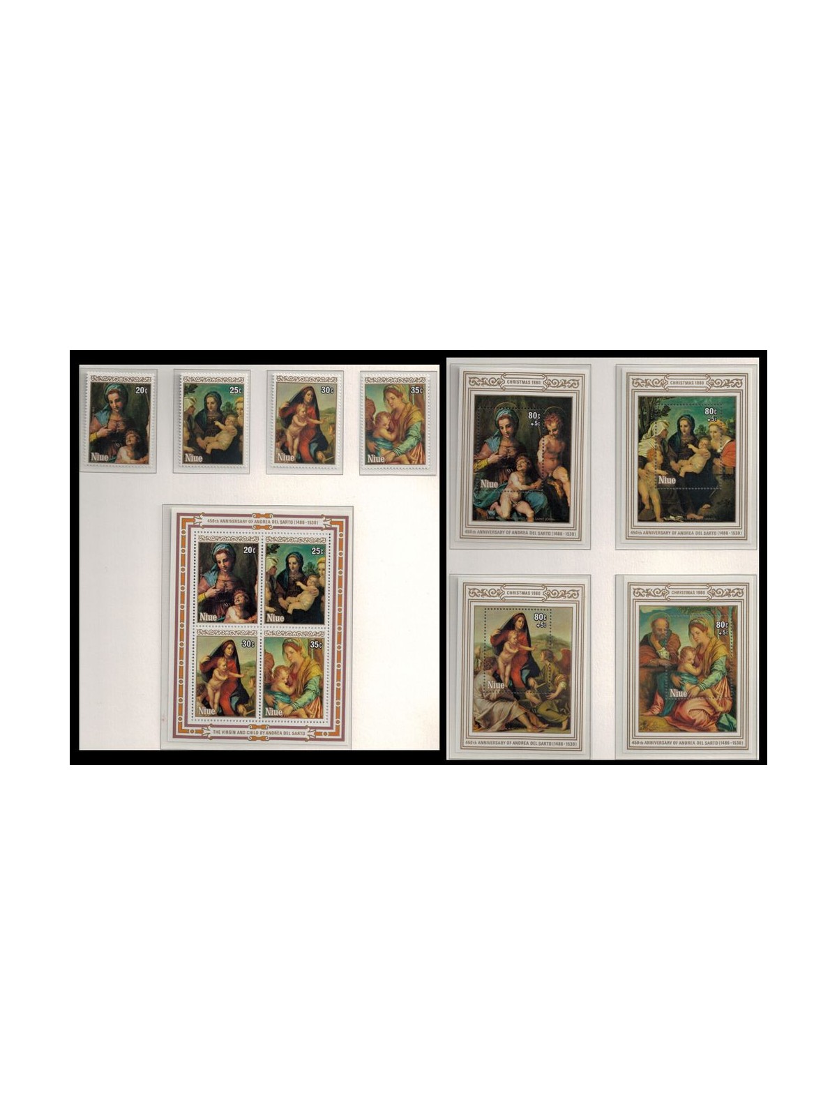 NIUE 1980 Christmas 4v + 5 s/s MNH**