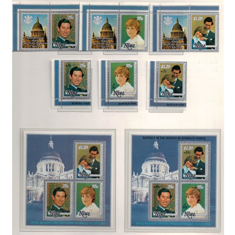 NIUE 1981 Charles & Diana wedding 6v + 2 s/s MNH**