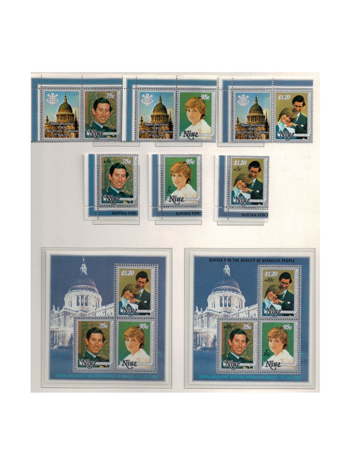NIUE 1981 Charles & Diana wedding 6v + 2 BF MNH**