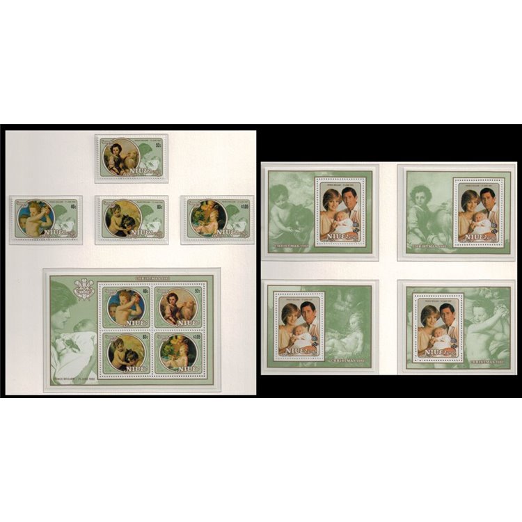 NIUE 1982 Christmas 4v + 5 s/s MNH**