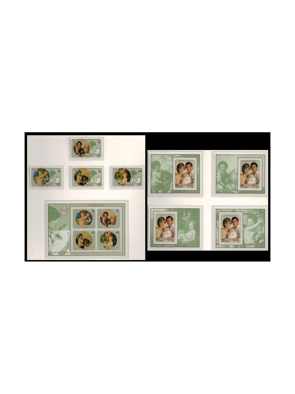 NIUE 1982 Christmas 4v + 5 s/s MNH**