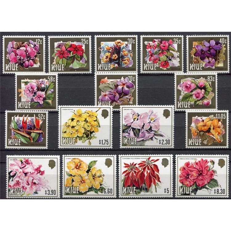NIUE 1984 Flowers 16v MNH**