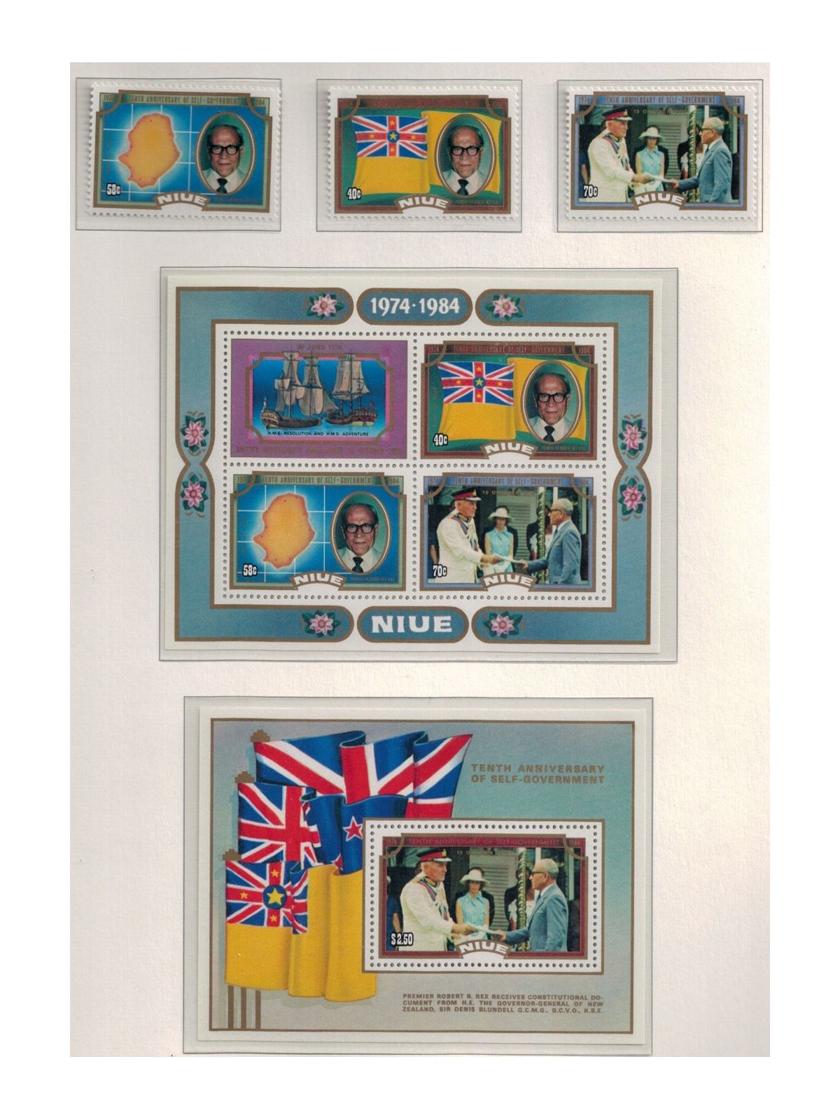 NIUE 1984 Self administration 3v + 2 s/s MNH**
