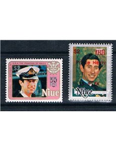 NIUE 1984 Birth of Henry 2v MNH**