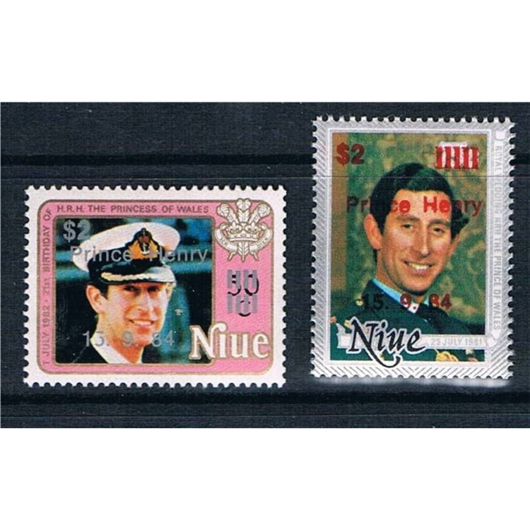 NIUE 1984 Birth of Henry 2v MNH**