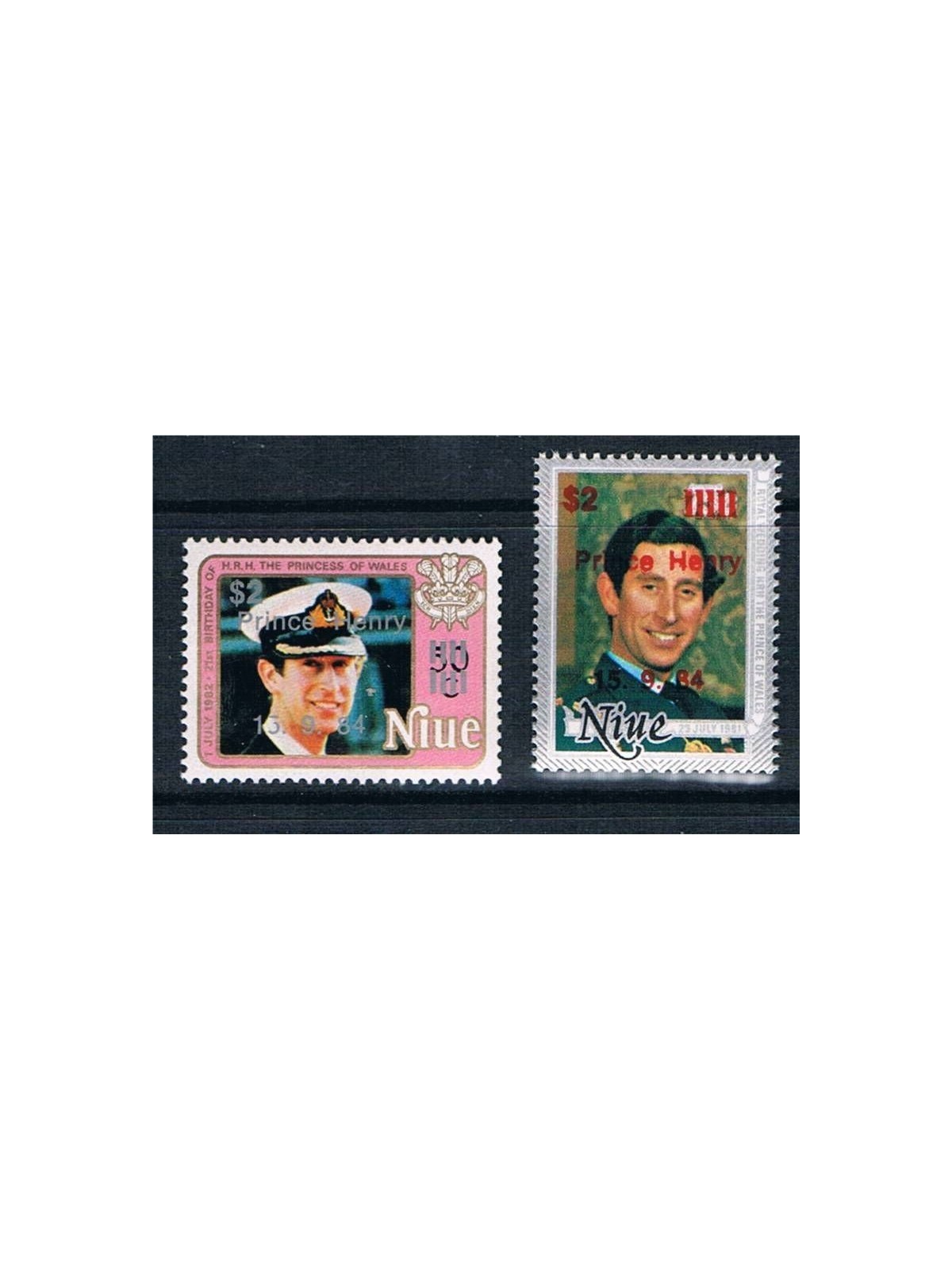 NIUE 1984 Birth of Henry 2v MNH**