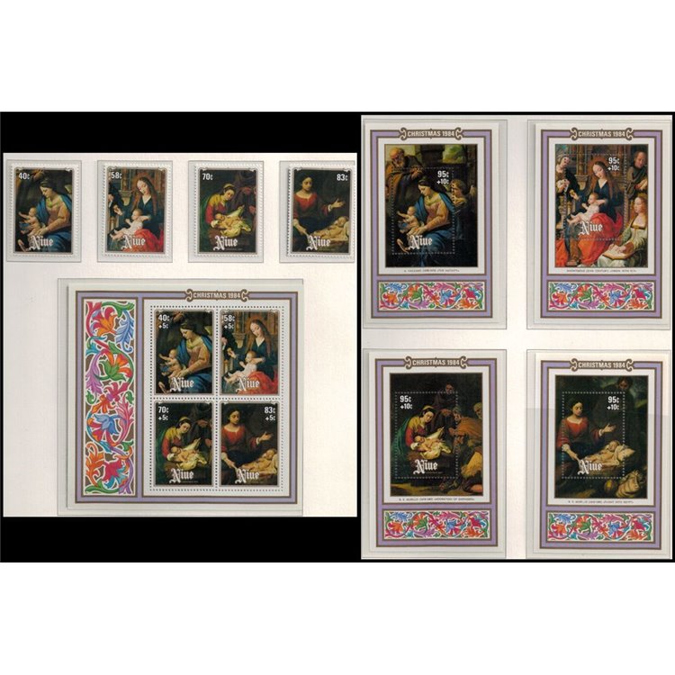 NIUE 1984 Christmas 4v + 5 s/s MNH**