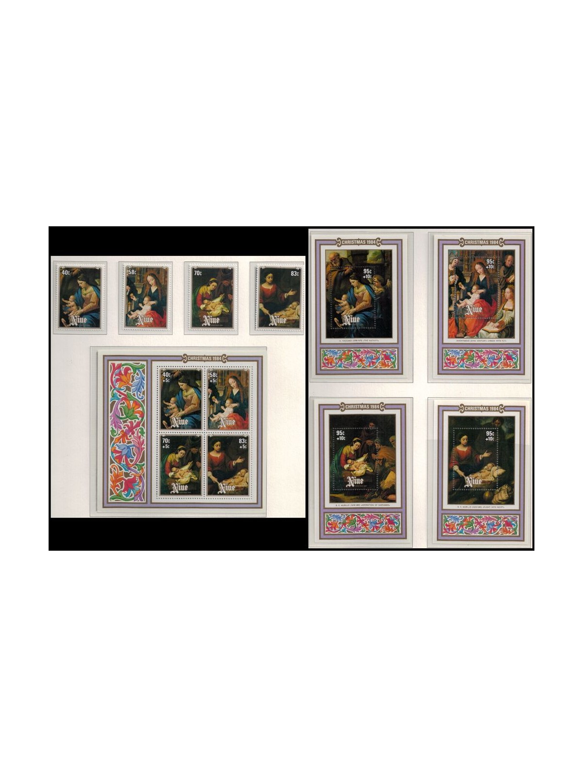 NIUE 1984 Christmas 4v + 5 s/s MNH**