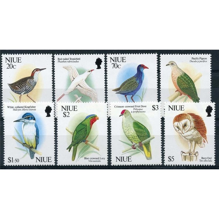 NIUE 1992 Definitives, birds 8v MNH**