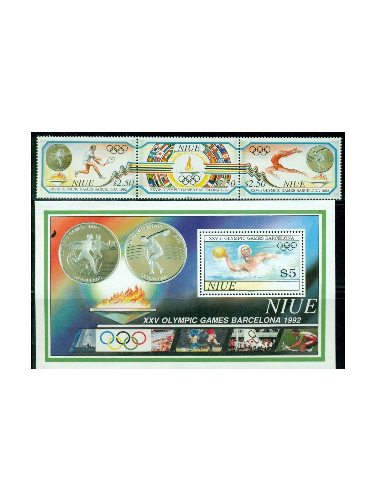 NIUE 1992 Olympic Games 3v + 1 BF MNH**