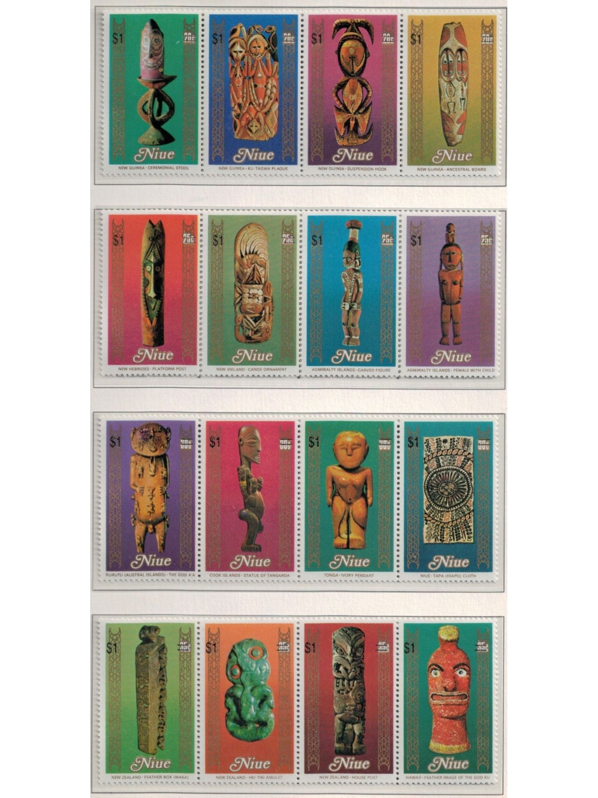 NIUE 1992 Art festival 16v MNH**