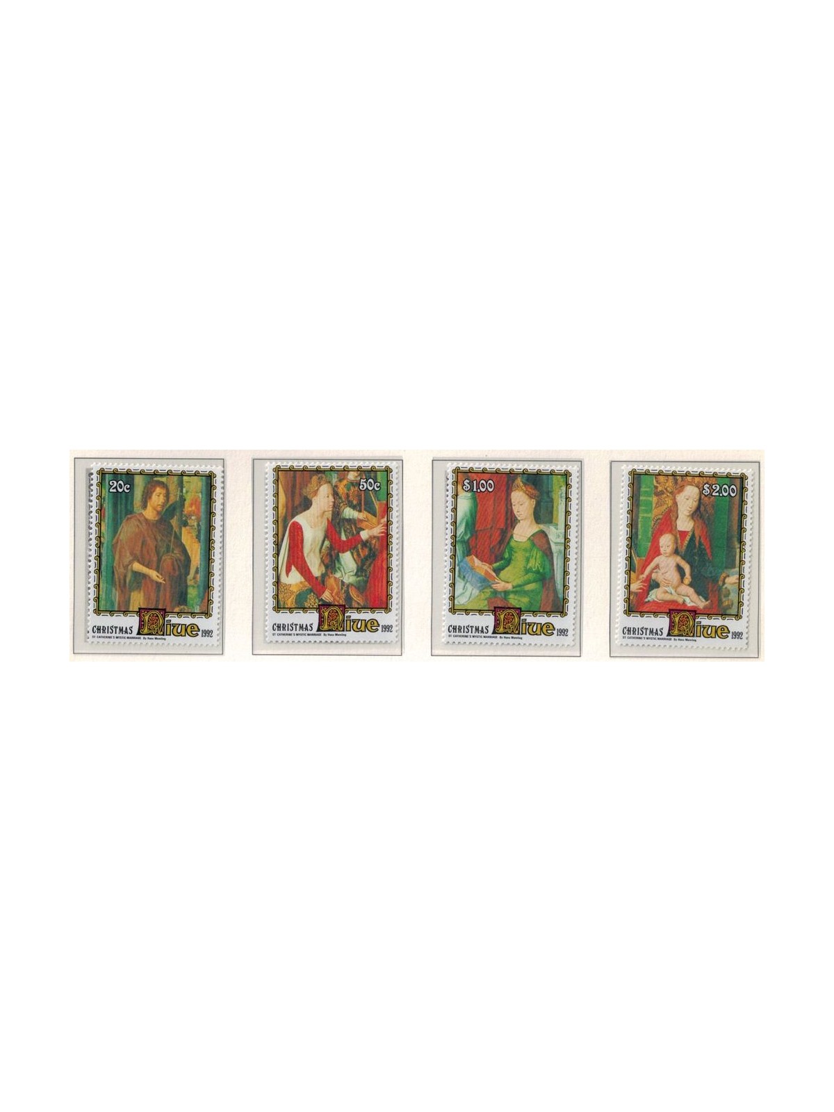 NIUE 1992 Christmas, Memling 4v MNH**