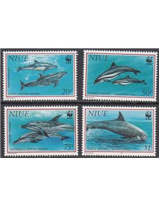 NIUE 1993 WWF, dolphins 4v MNH**