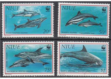 NIUE 1993 WWF, dolphins 4v MNH**