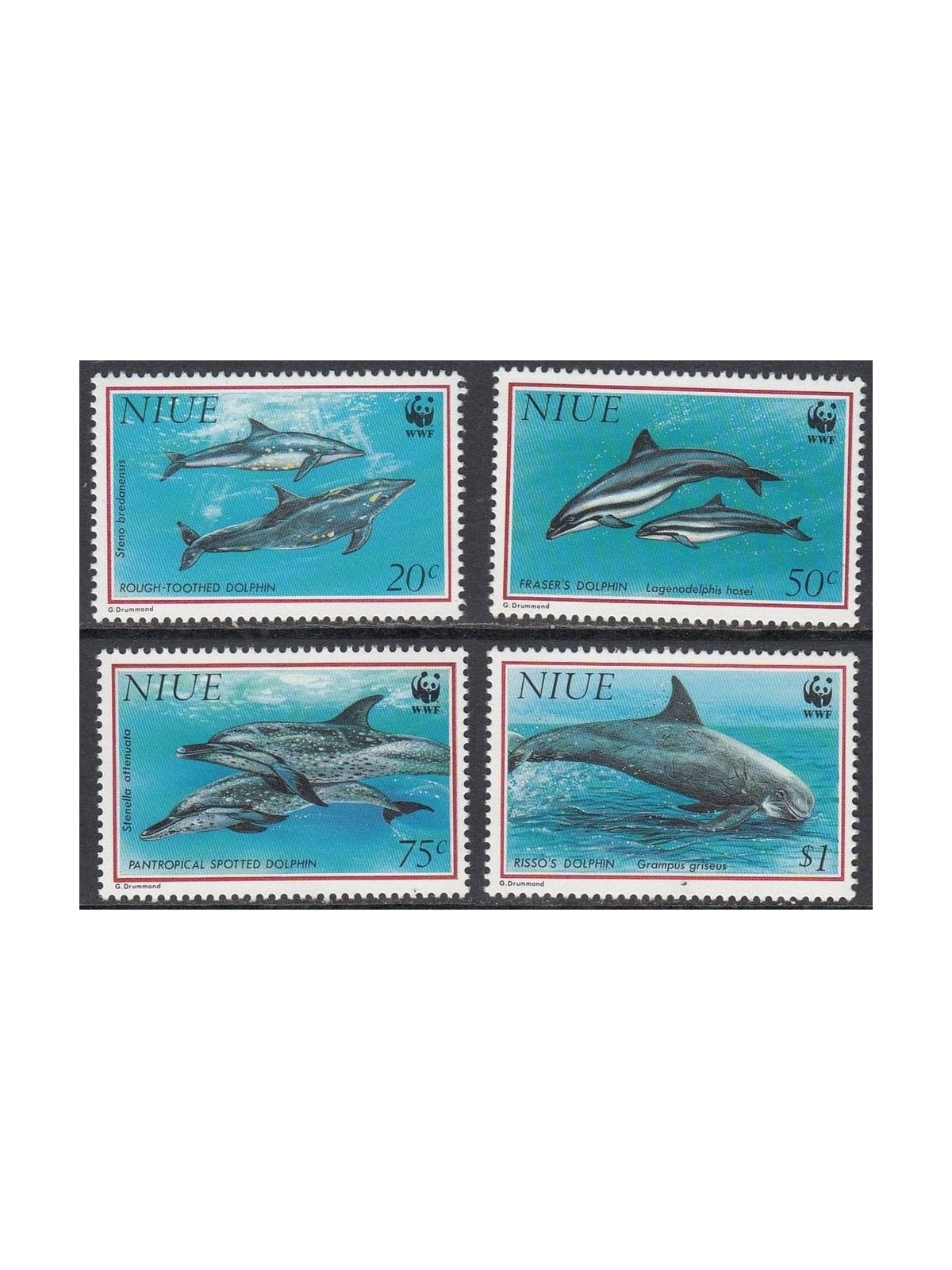 NIUE 1993 WWF, dolphins 4v MNH**