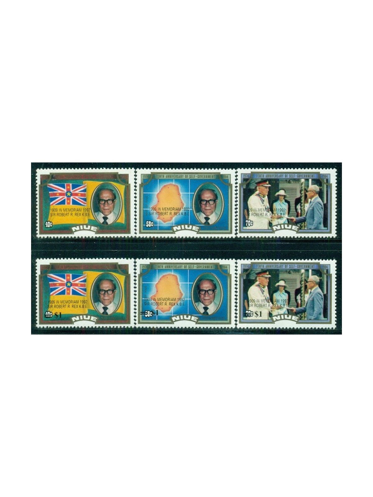 NIUE 1993 Death of Robert Rex 6v MNH**