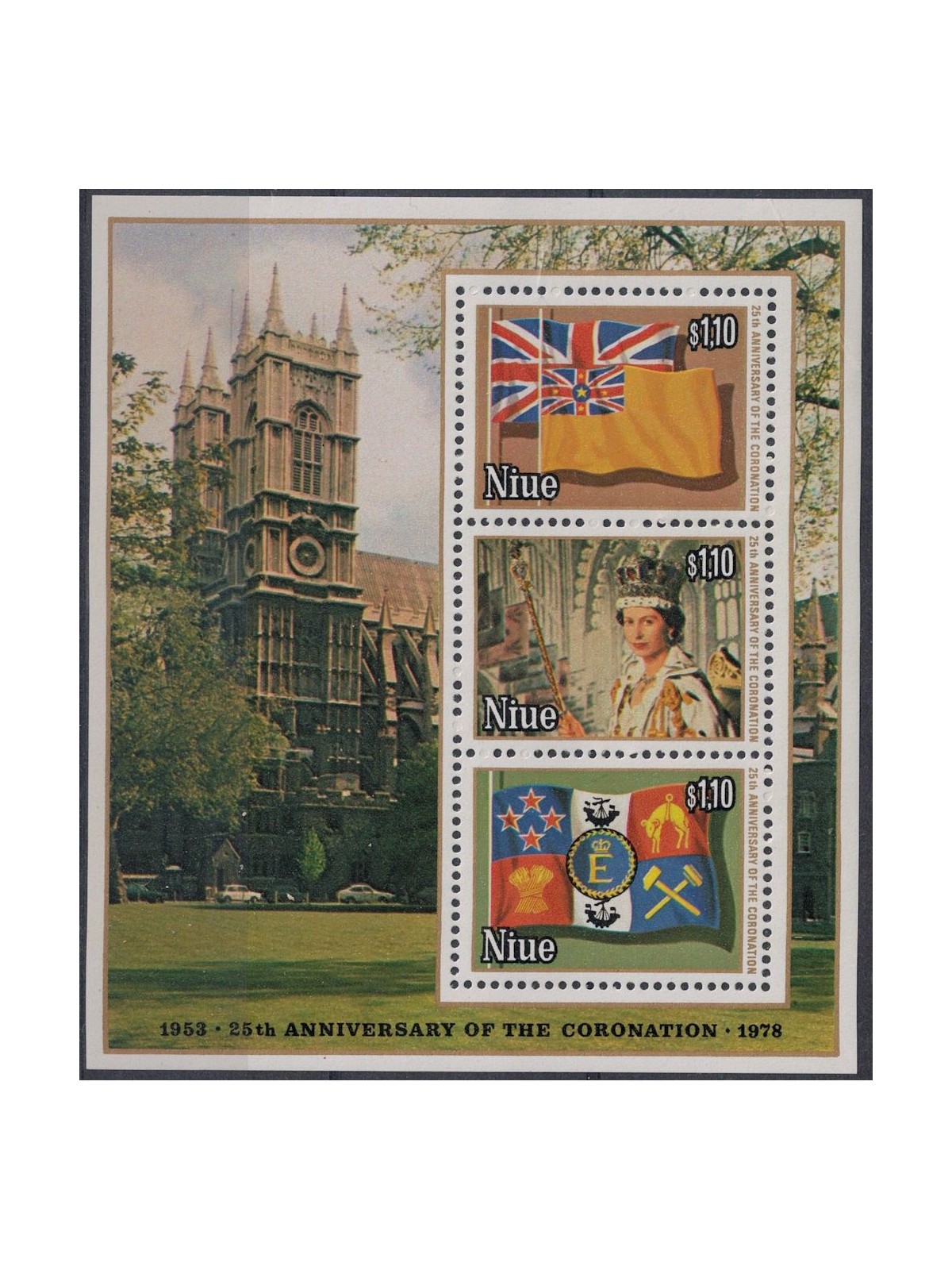 NIUE 1978 Silver Jubilee BF MNH**