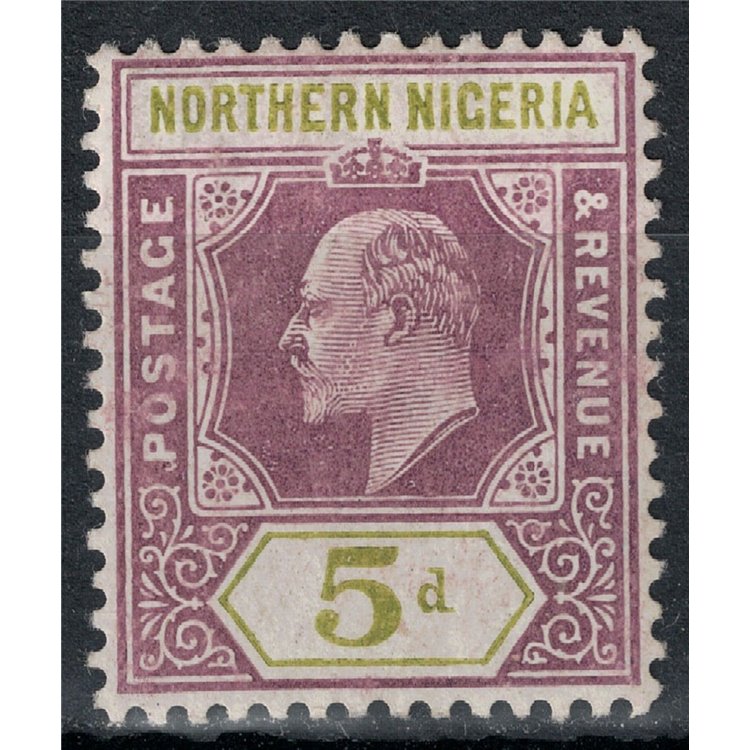 NORTHERN NIGERIA 1910-11 Edward VII 5p violet and olive MH*