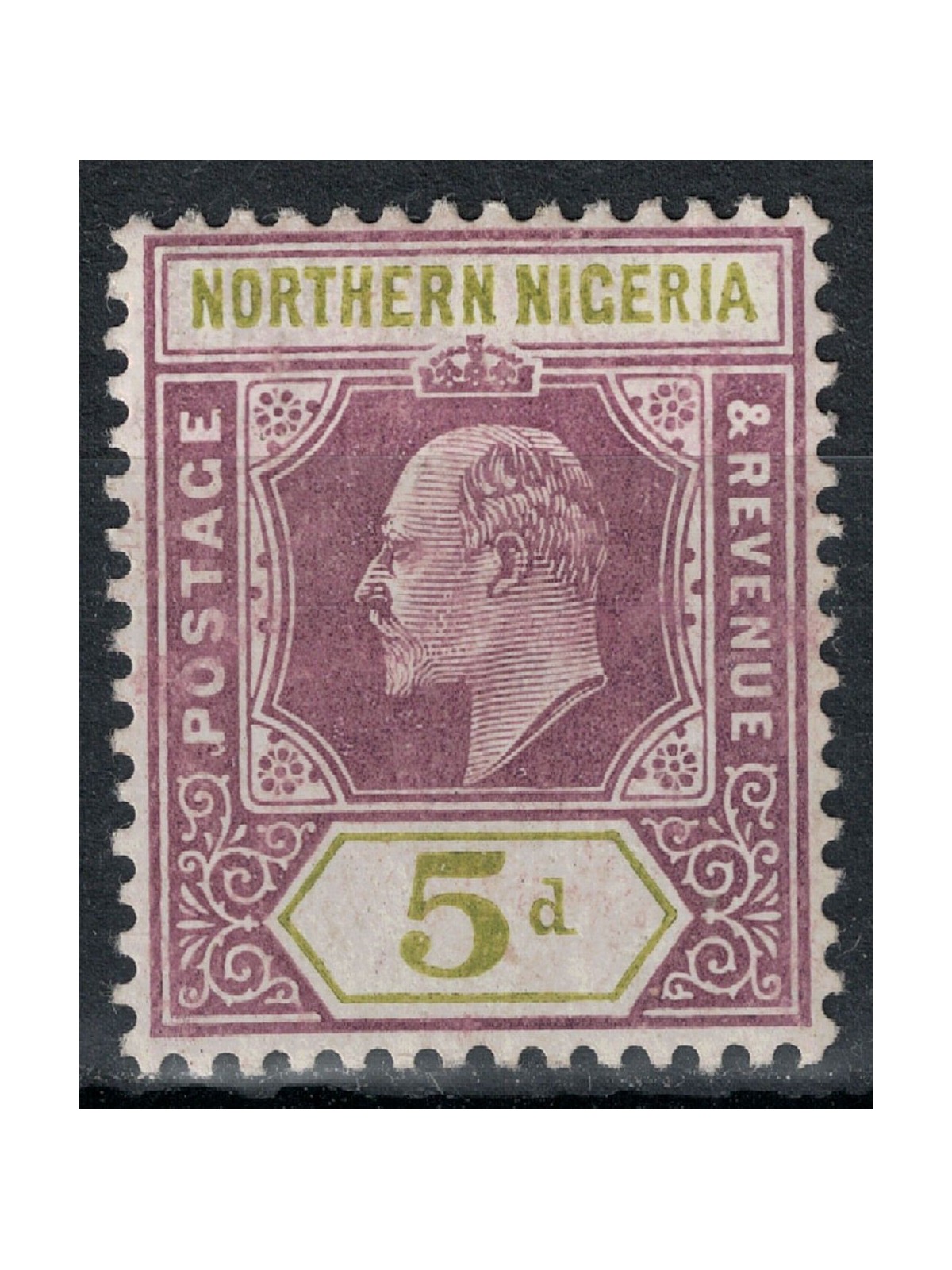 NORTHERN NIGERIA 1910-11 Edward VII 5p violet and olive MH*