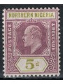 NORTHERN NIGERIA 1910-11 Edward VII 5p violet and olive MH*