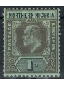 NORTHERN NIGERIA 1910-11 Edward VII 1s black and grey on green MH*