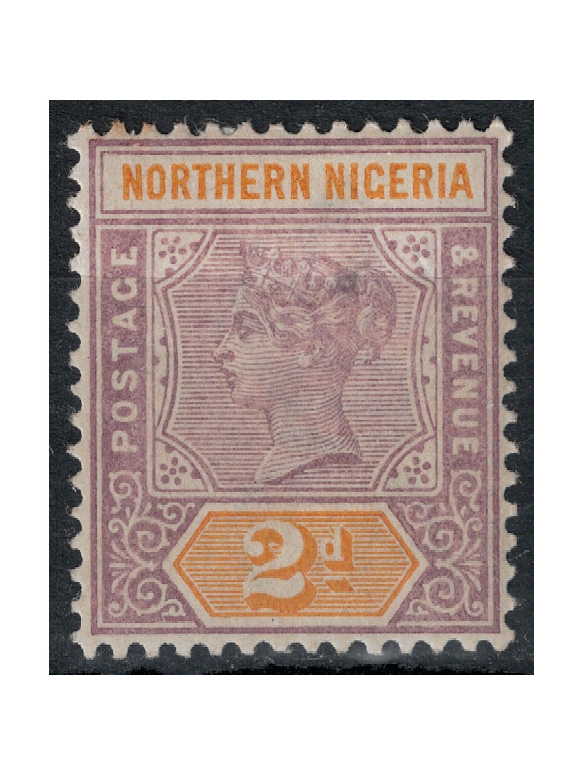 NIGERIA DEL NORD 1900 Regina Vittoria 2p violetto bruno MH*
