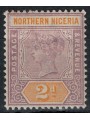 NIGERIA DEL NORD 1900 Regina Vittoria 2p violetto bruno MH*
