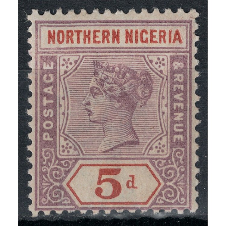 NORTHERN NIGERIA 1900 Queen Victoria 5p Violet and Red MH*