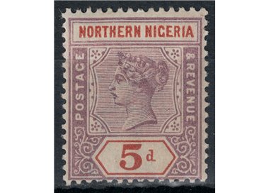 NORTHERN NIGERIA 1900 Queen Victoria 5p Violet and Red MH*