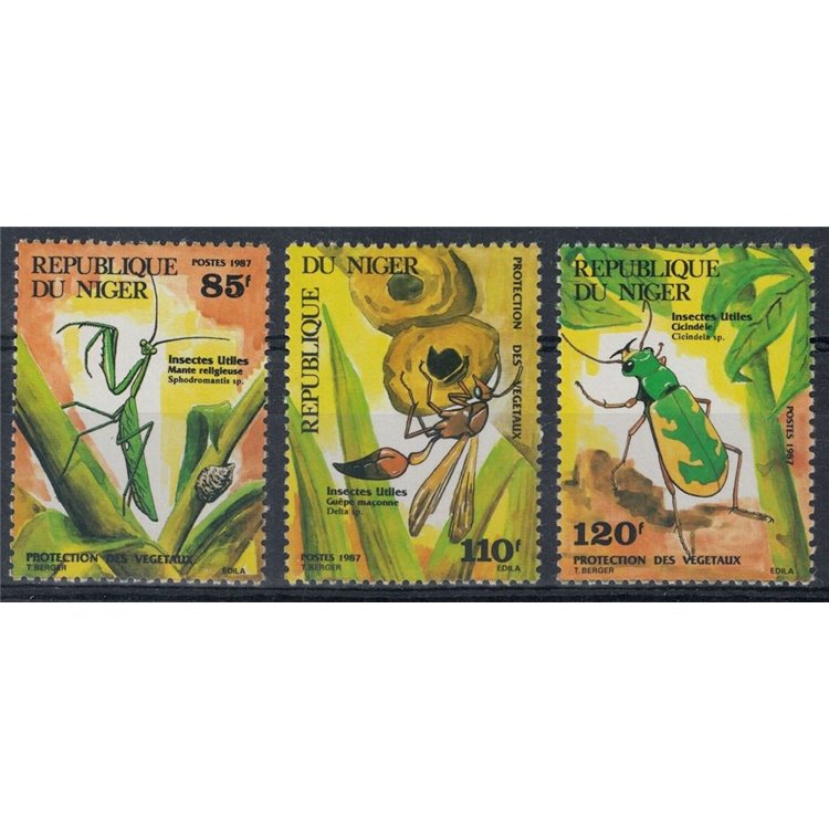 NIGER 1987 Fauna, insects 3v MNH**