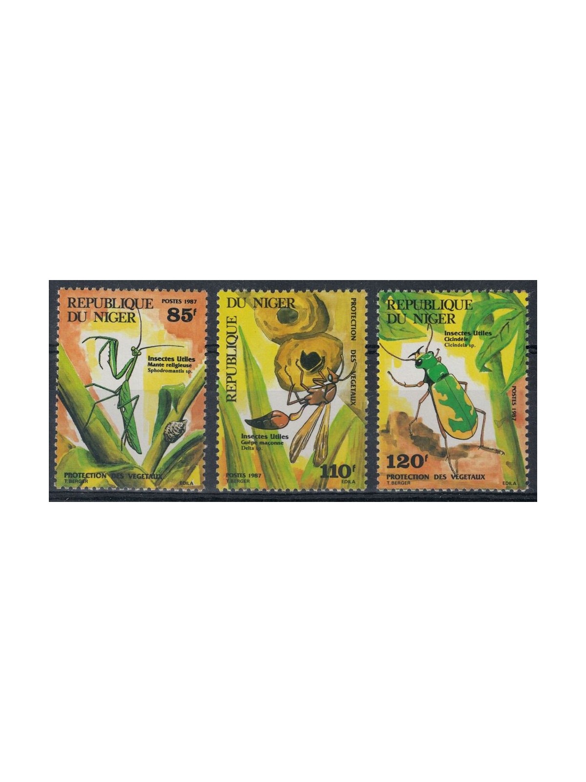 NIGER 1987 Fauna, insects 3v MNH**
