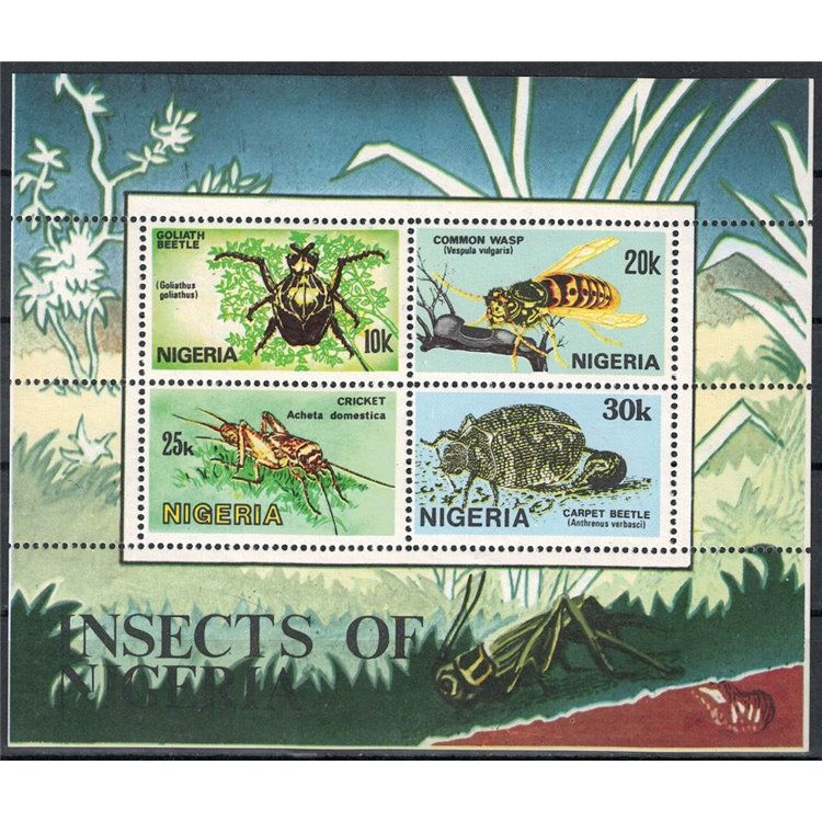 NIGERIA 1986 Fauna, insects s/s MNH**