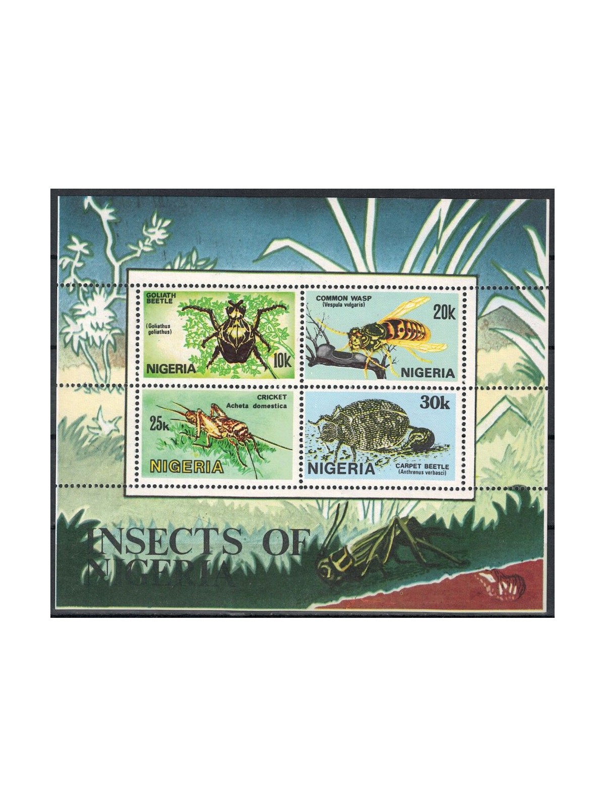 NIGERIA 1986 Fauna, insetti BF MNH**