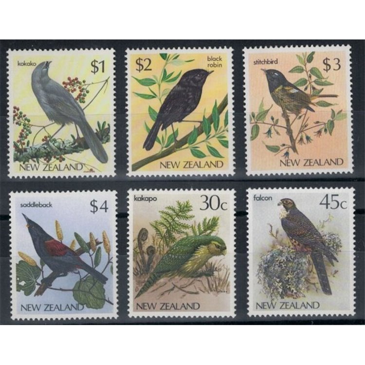 NEW ZEALAND 1985-86 Fauna, birds 6v MNH**