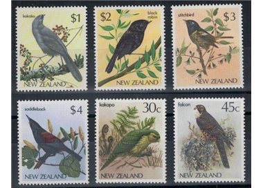 NEW ZEALAND 1985-86 Fauna, birds 6v MNH**