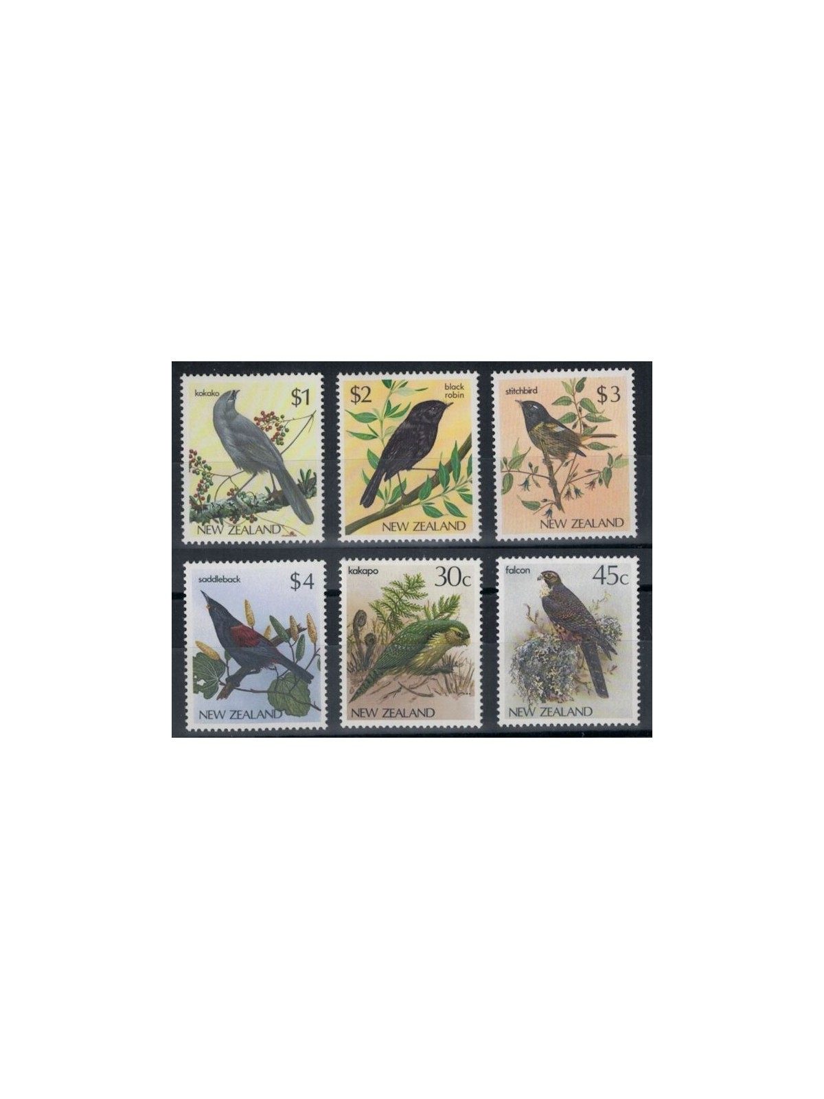 NEW ZEALAND 1985-86 Fauna, birds 6v MNH**
