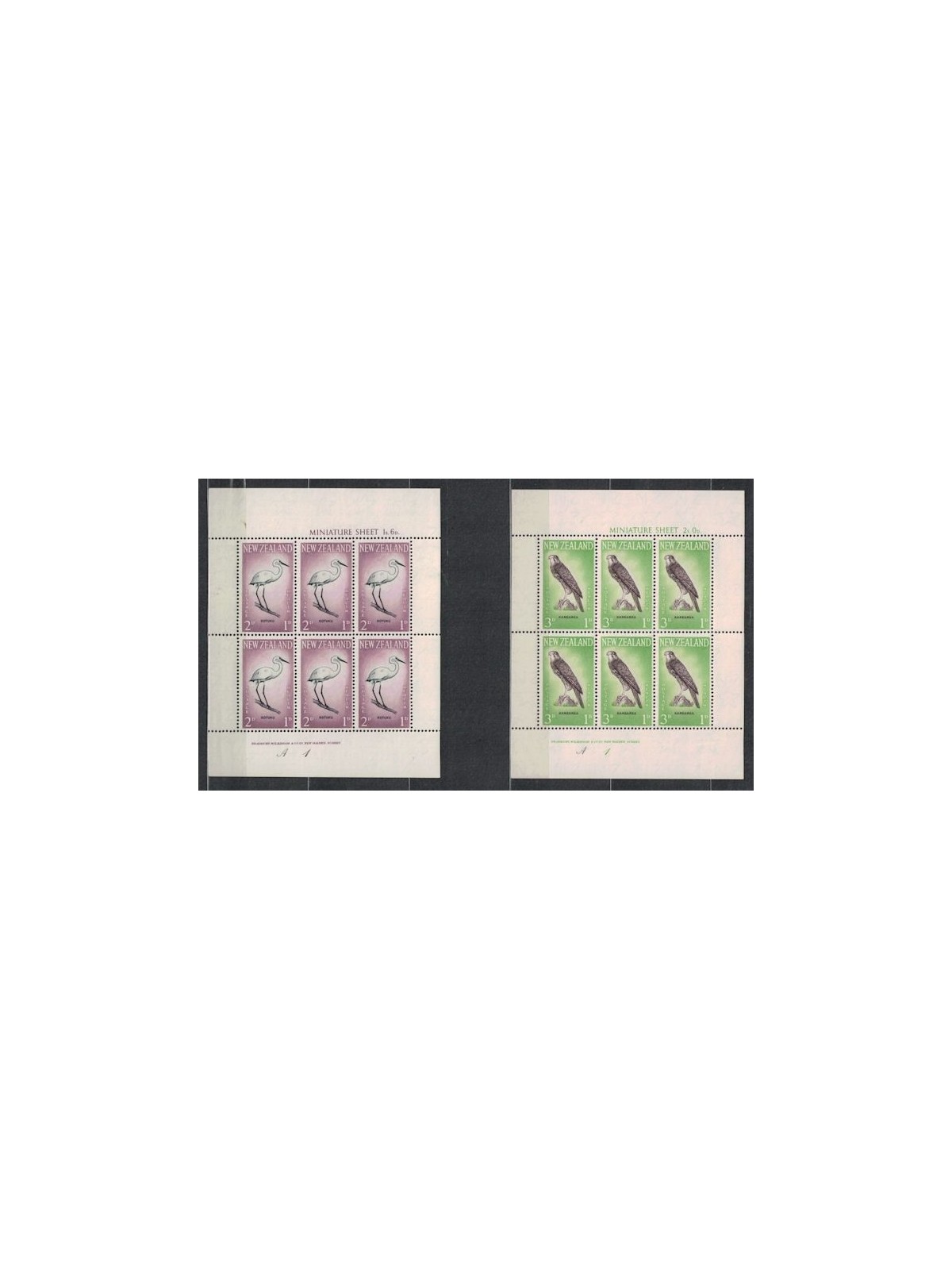 NUOVA ZELANDA 1961 Salute infantile, uccelli 2 BF MNH**