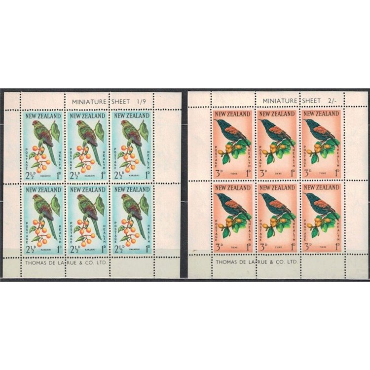 NEW ZEALAND 1962 Child health, birds 2 s/s MNH**
