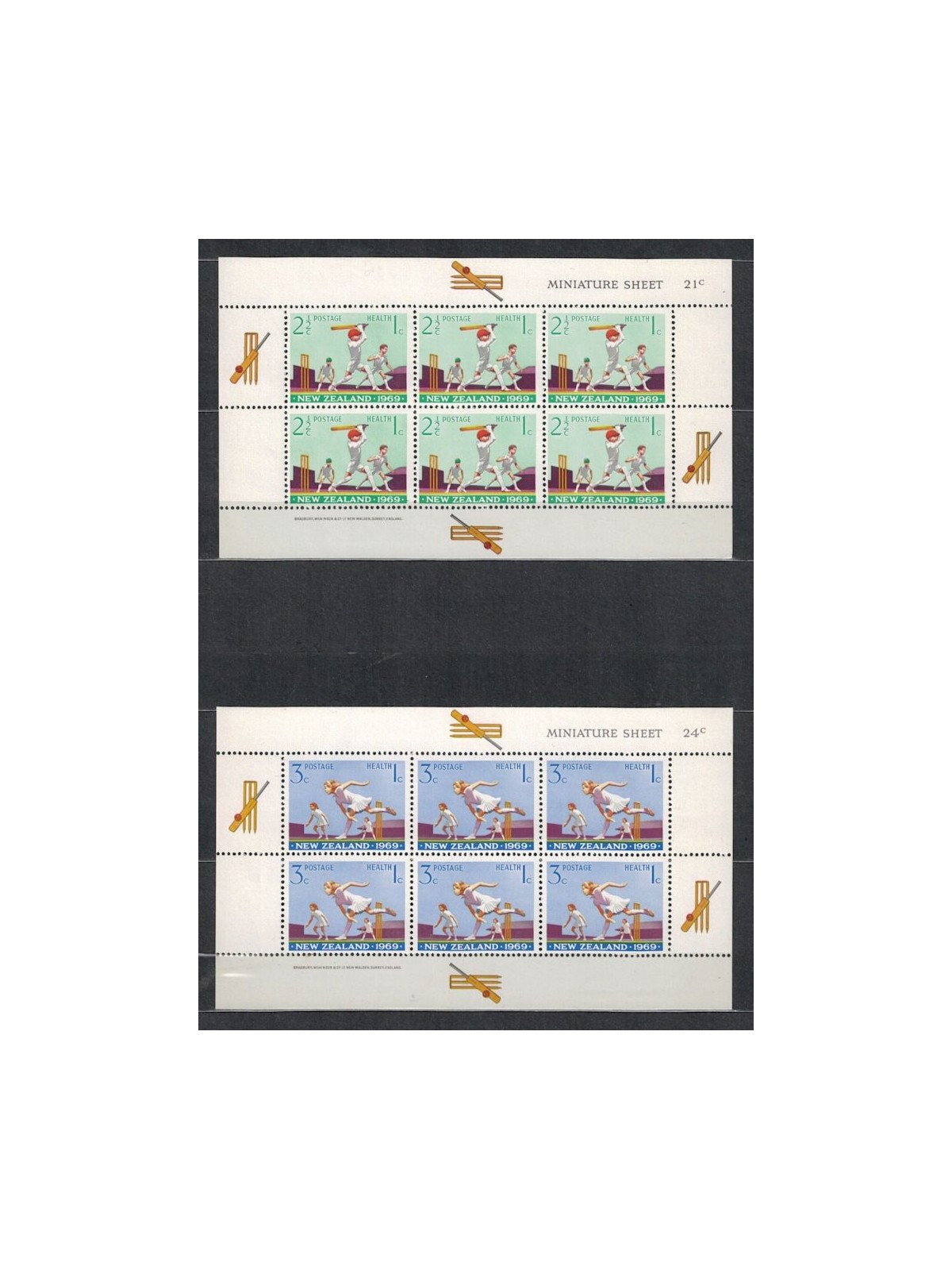 NUOVA ZELANDA 1969 Salute infantile 2 BF MNH**