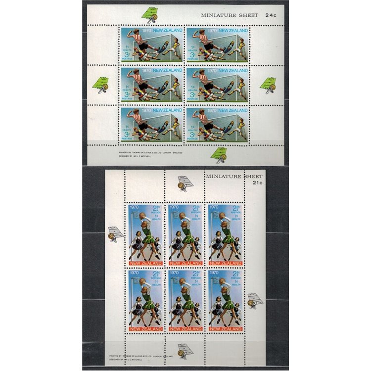 NUOVA ZELANDA 1970 Salute infantile 2 BF MNH**