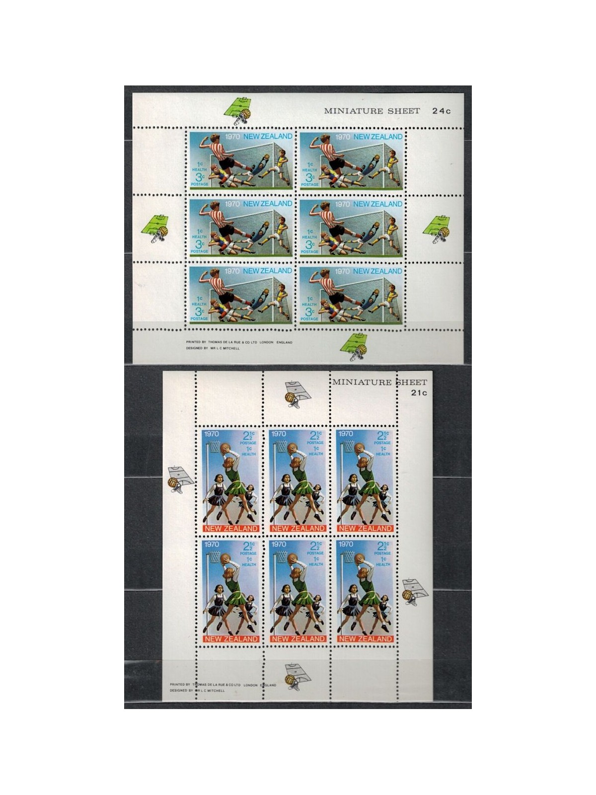 NUOVA ZELANDA 1970 Salute infantile 2 BF MNH**