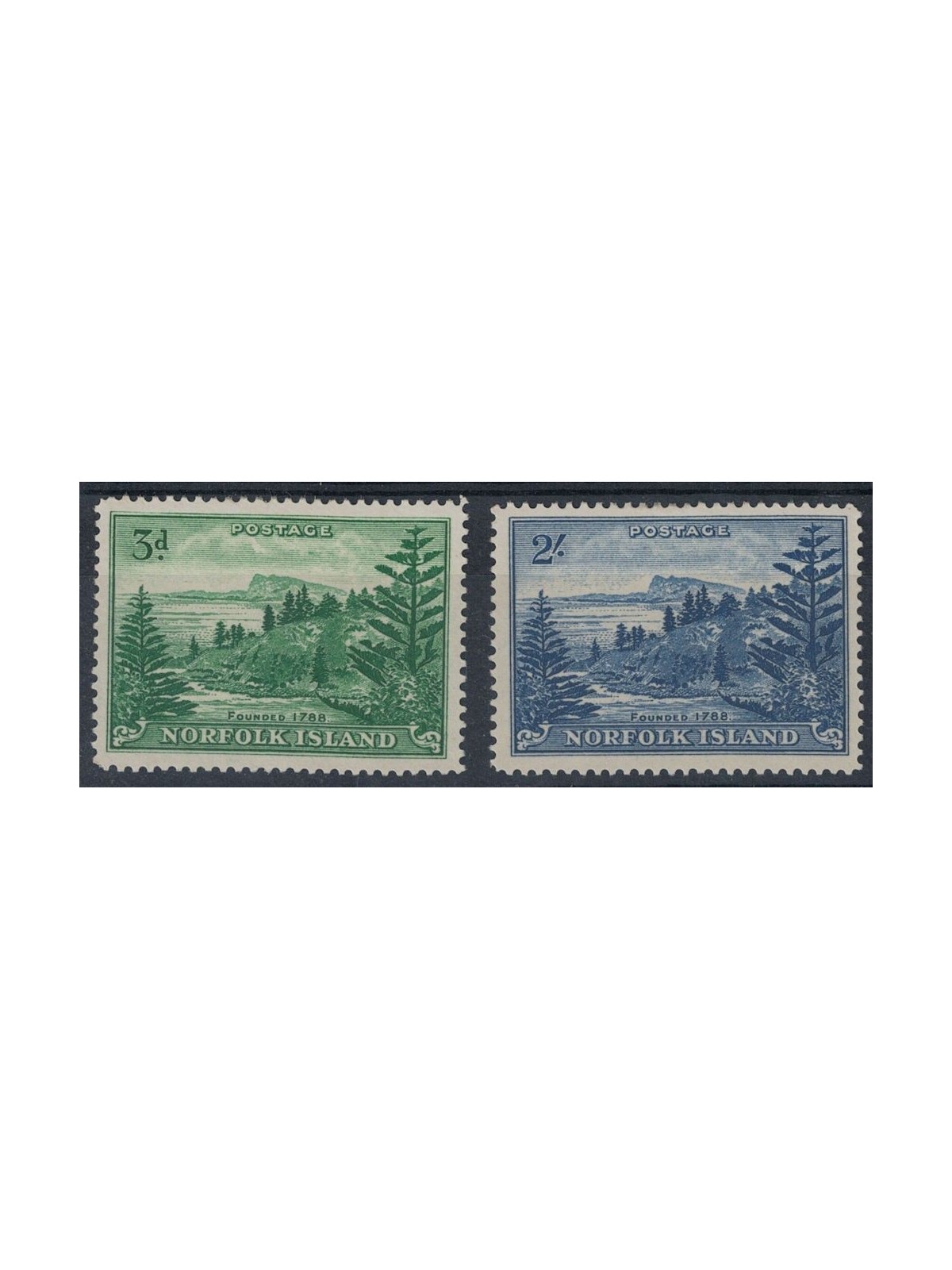 NORFOLK 1959 Serie ordinaria 2v MNH**