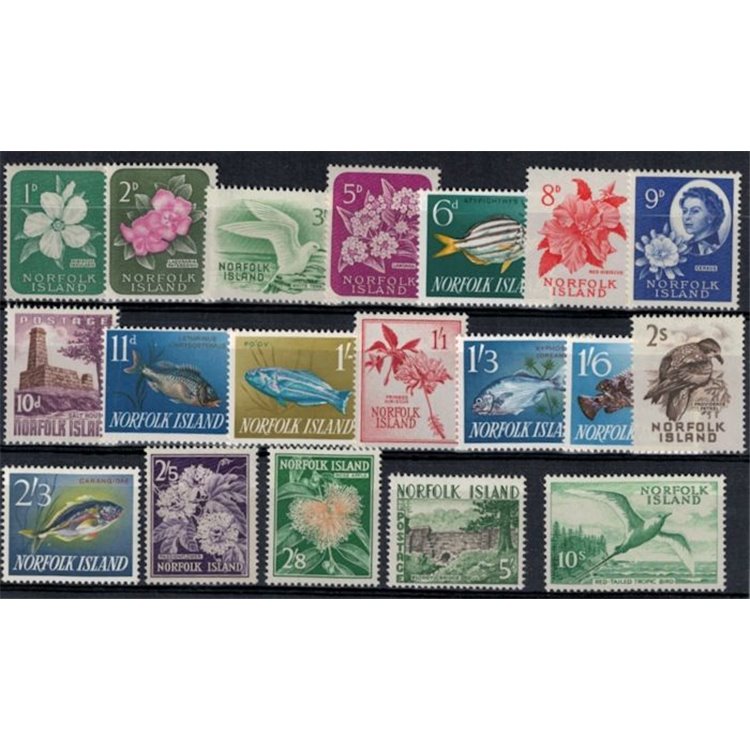 NORFOLK 1960-63 Ordinary series 19v MNH**