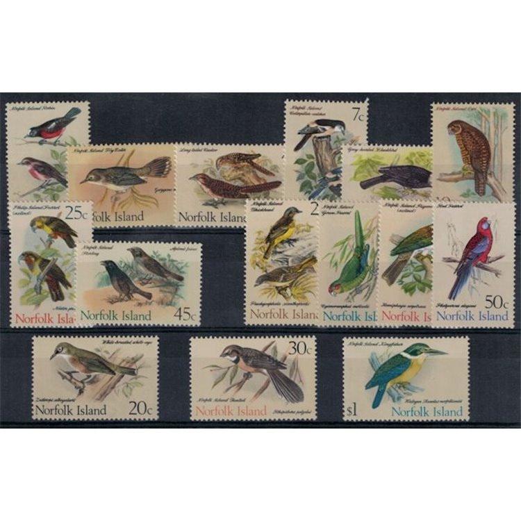 NORFOLK 1970-71 Ordinary series, birds 15v MNH**