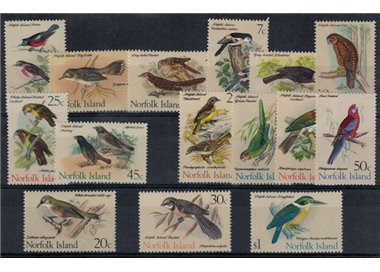 NORFOLK 1970-71 Ordinary series, birds 15v MNH**