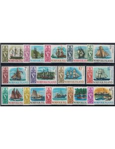 NORFOLK 1967-68 Serie ordinaria, navi 14v MNH**
