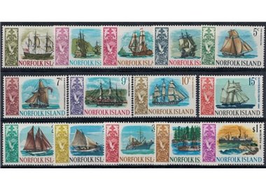 NORFOLK 1967-68 Ordinary series, ships 14v MNH**